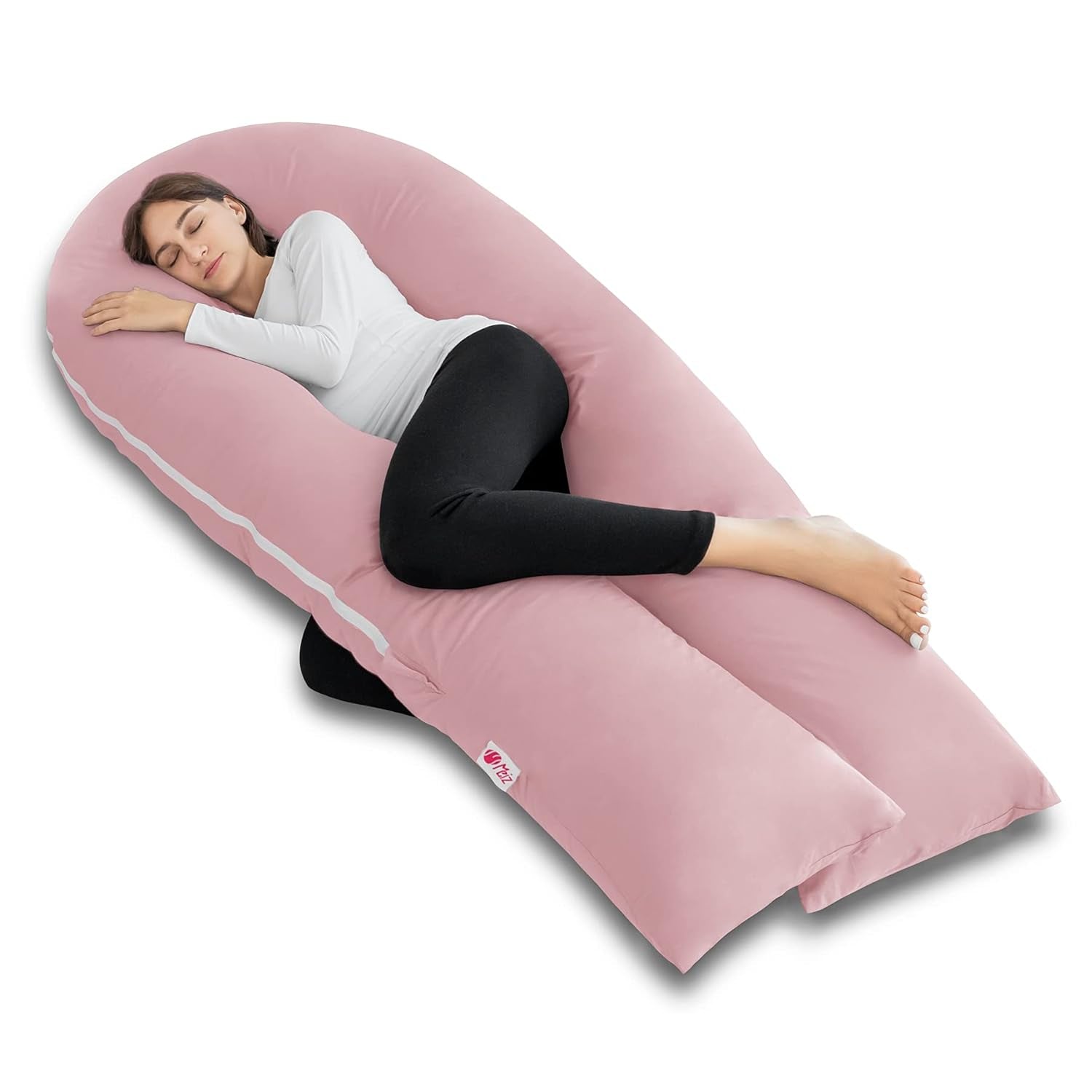 Cooling U-Shaped Pregnancy Body Pillow with Jersey Cover