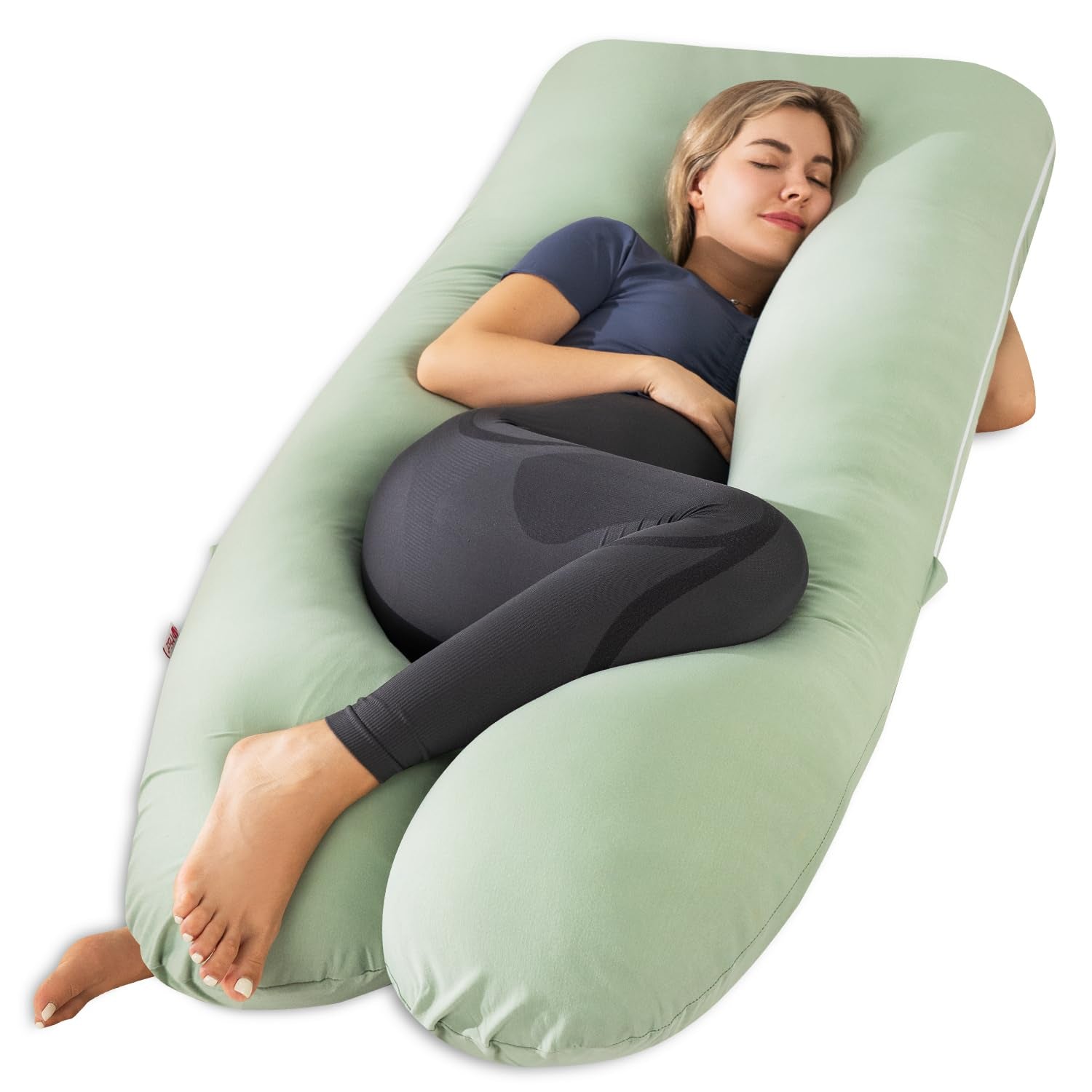 Cooling U-Shaped Pregnancy Body Pillow with Jersey Cover