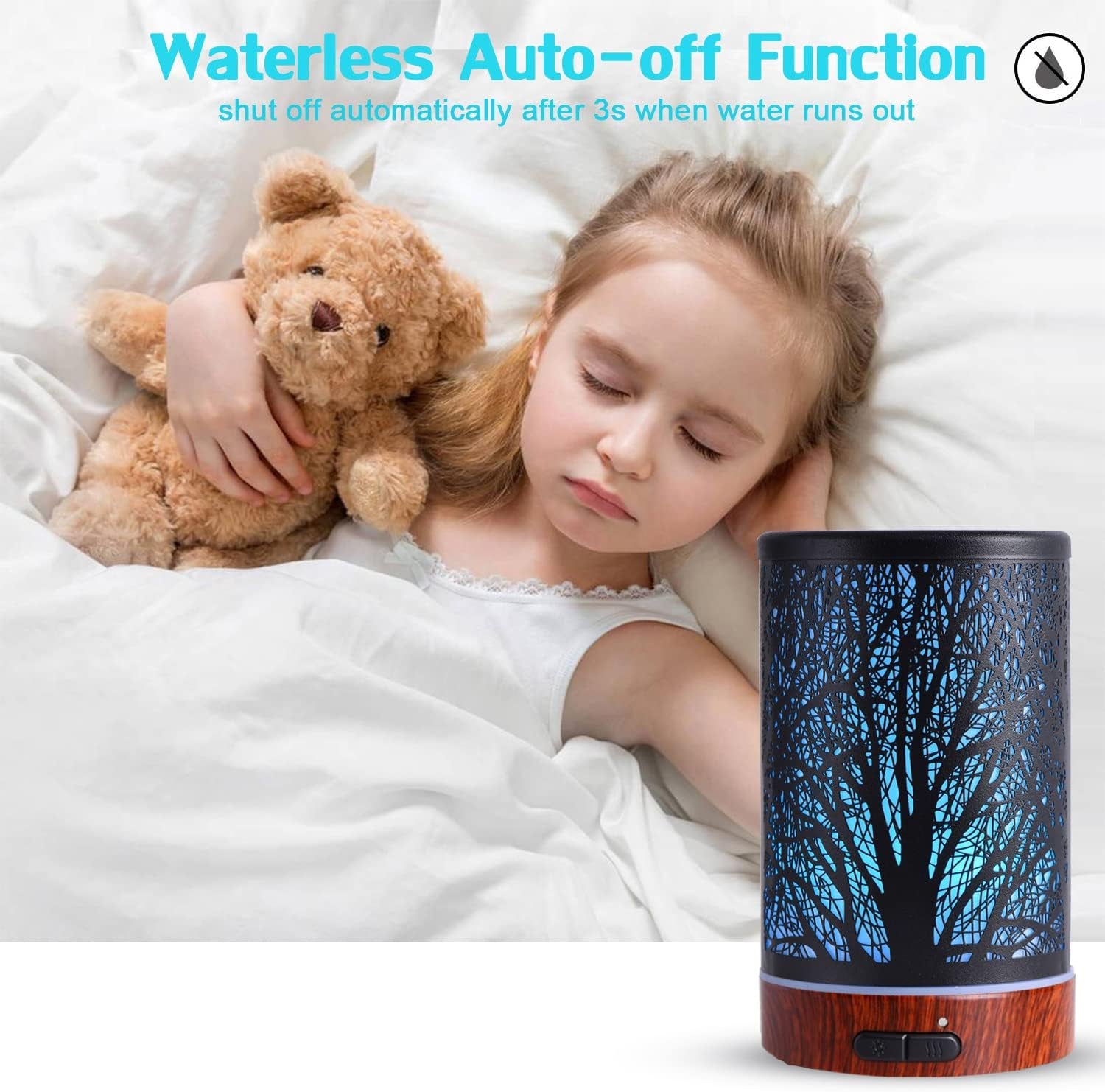Essential Oil Diffuser — 150ml, Metal, 7 Colors, Auto-Off