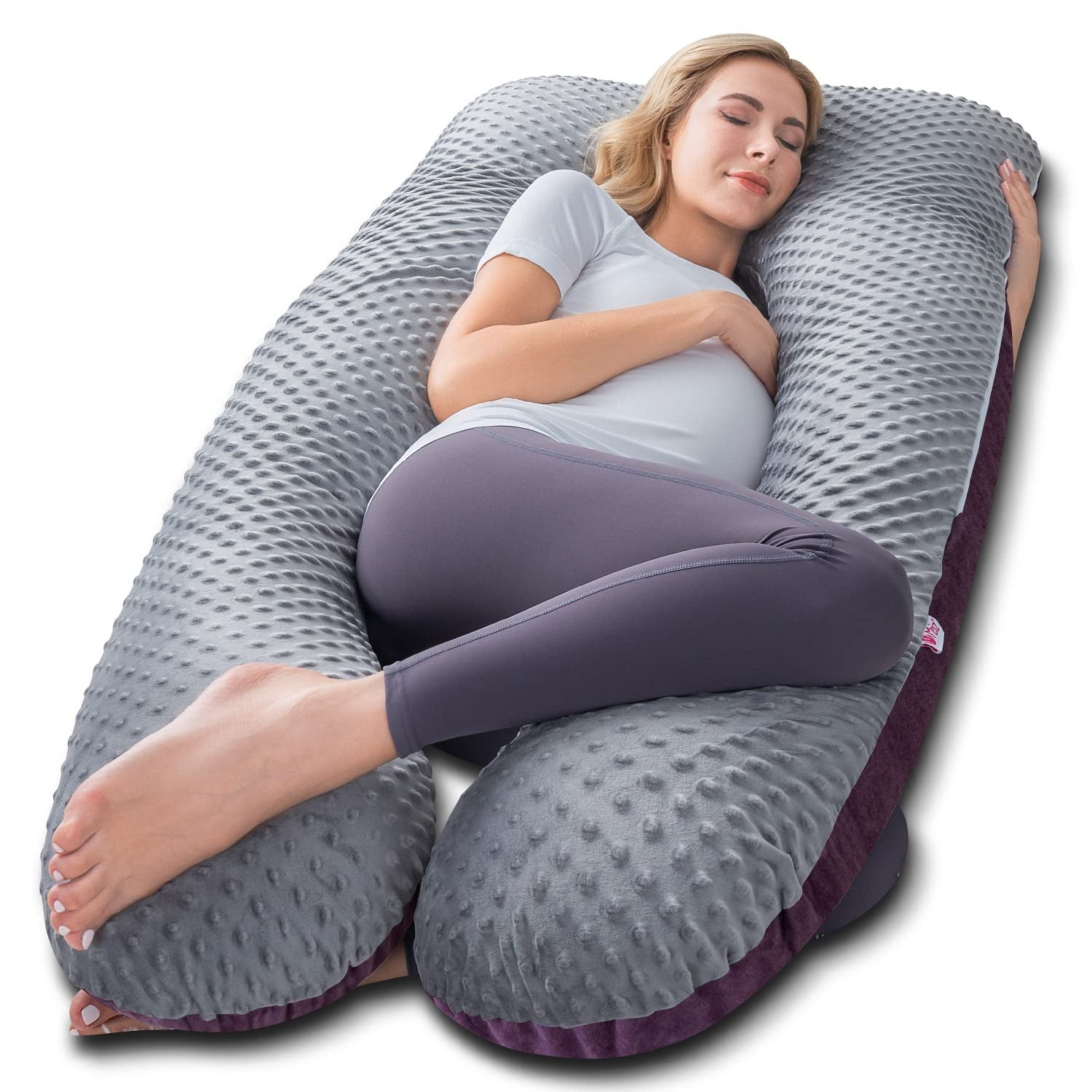 Cooling U-Shaped Pregnancy Body Pillow with Jersey Cover