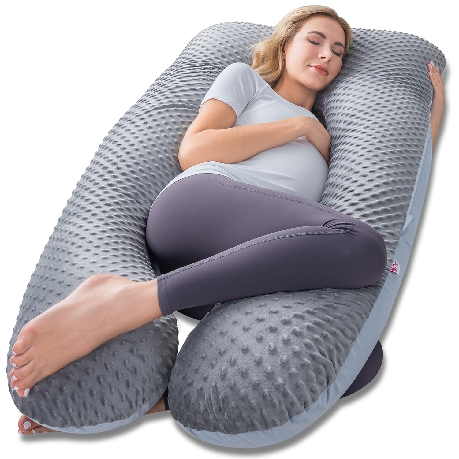 Cooling U-Shaped Pregnancy Body Pillow with Jersey Cover