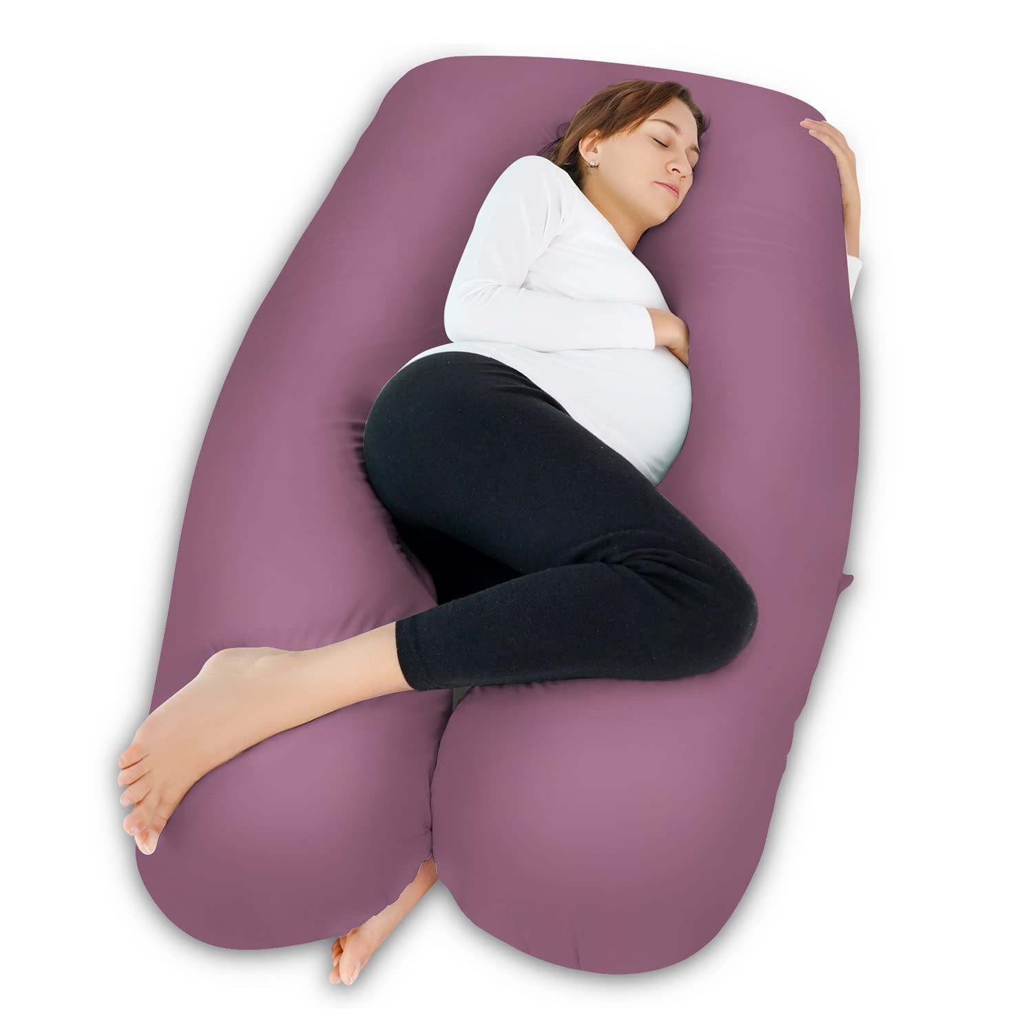 Cooling U-Shaped Pregnancy Body Pillow with Jersey Cover