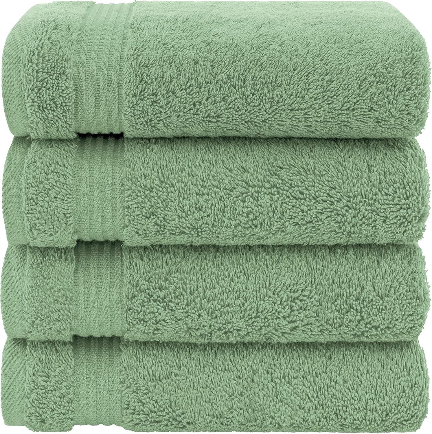 Hand Towels for Bathroom Set of 4, 100% Cotton Turkish Hand Towel Sets Clearance Prime, Soft Hand Face Towels, Sage Green Hand Towels