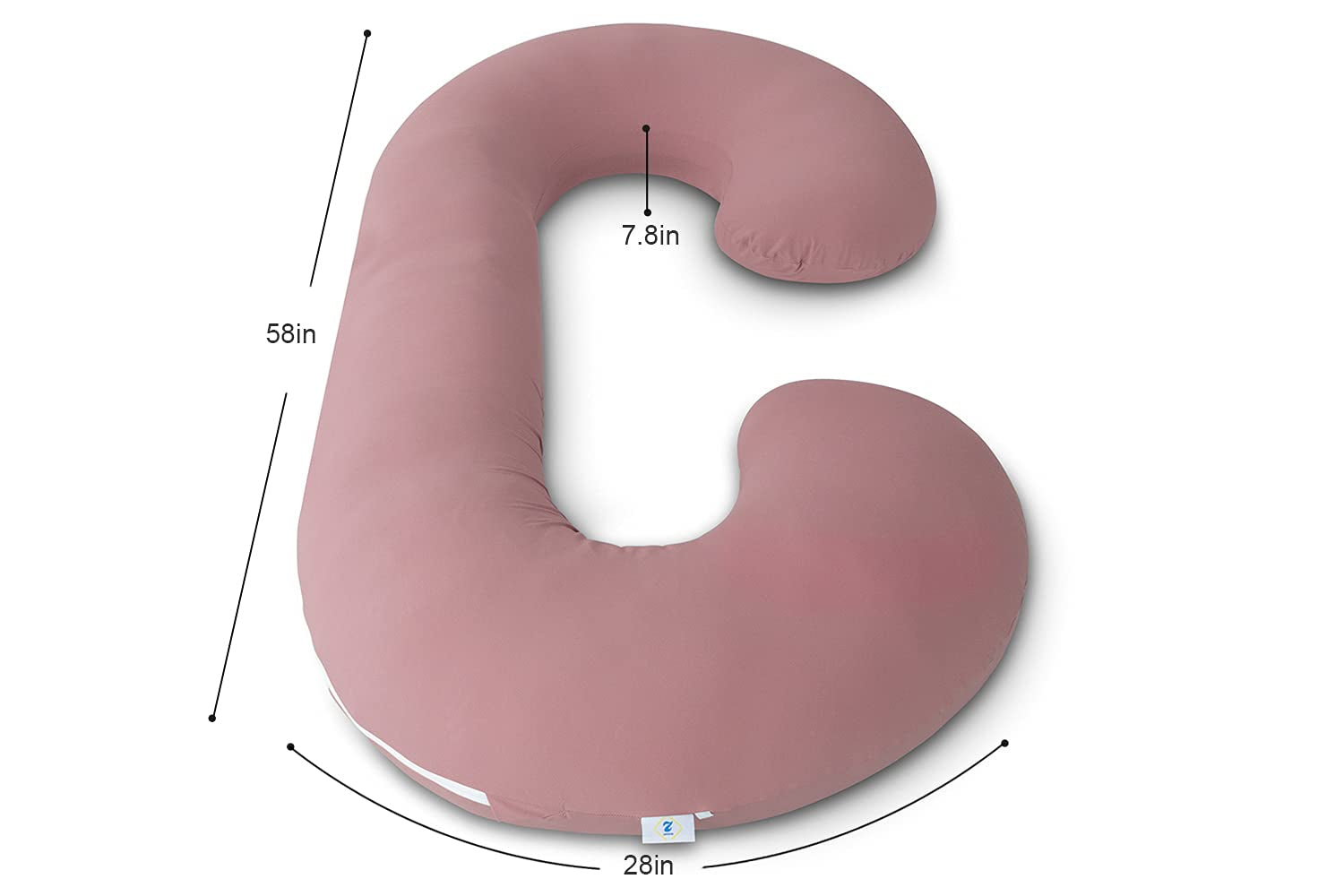 Cooling C-Shaped Pregnancy Pillow with Soft Cotton Cover