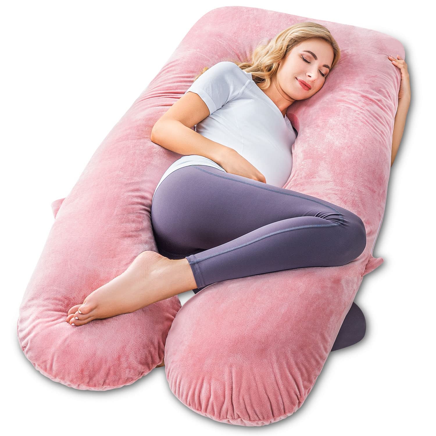 Cooling U-Shaped Pregnancy Body Pillow with Jersey Cover