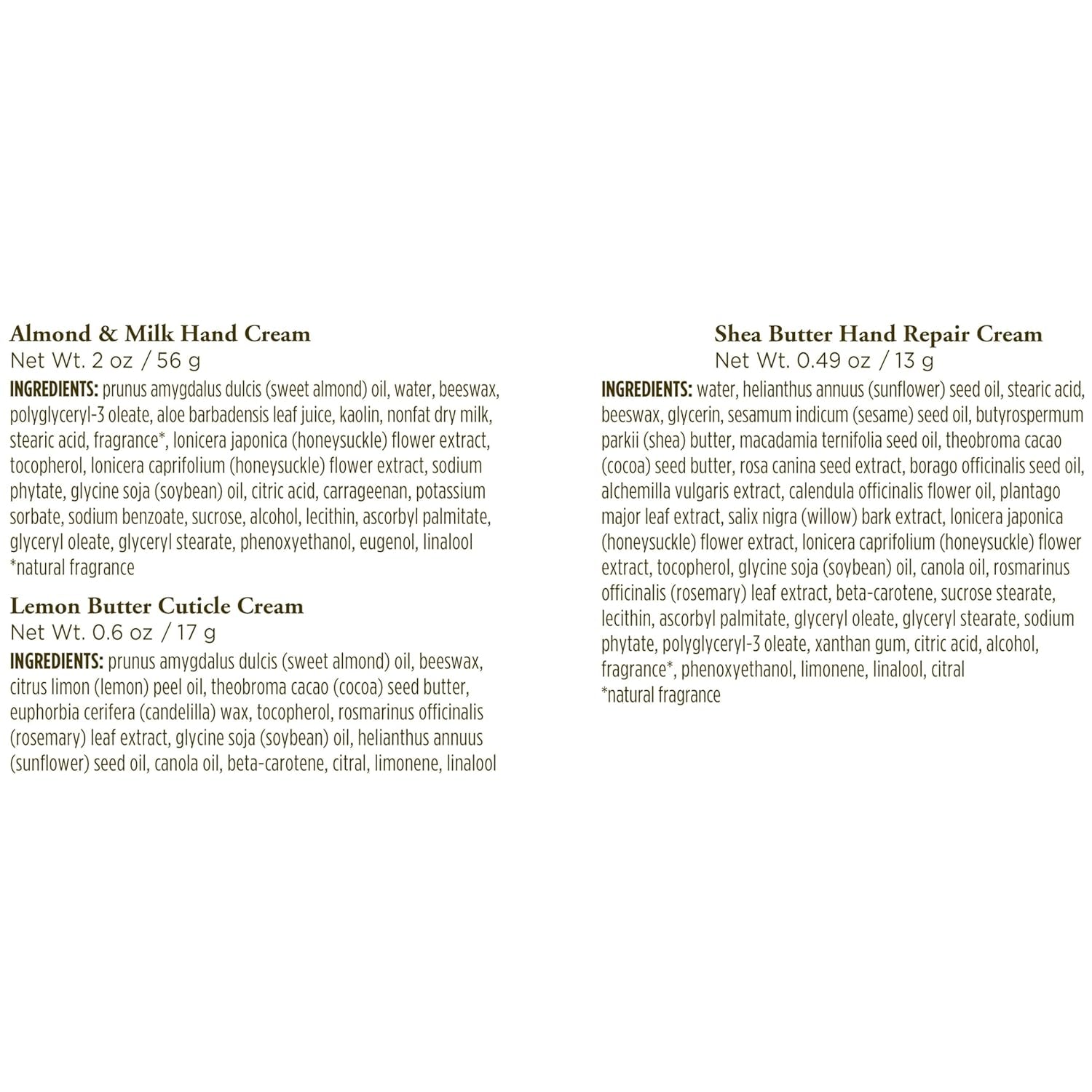 Hand Care Gift Set — 3 Creams + Gloves, Almond & Shea