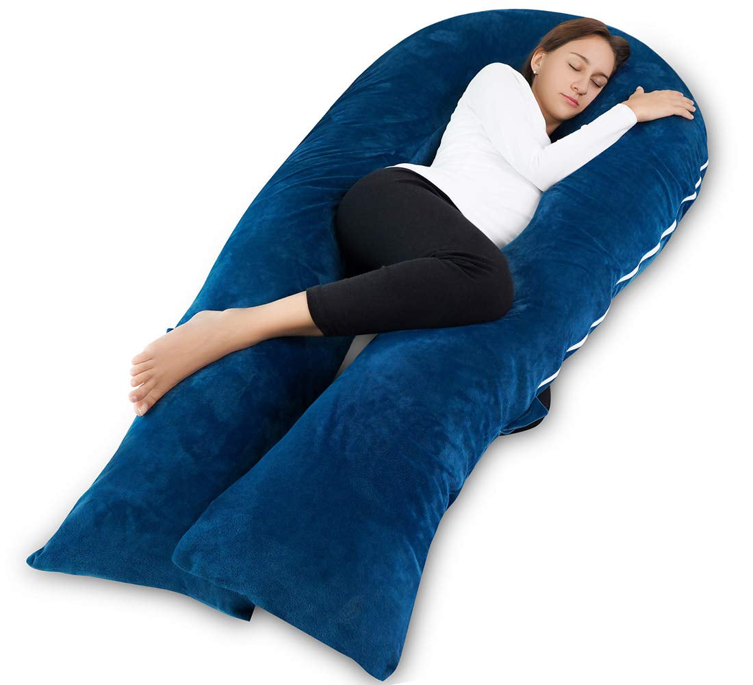 Cooling U-Shaped Pregnancy Body Pillow with Jersey Cover