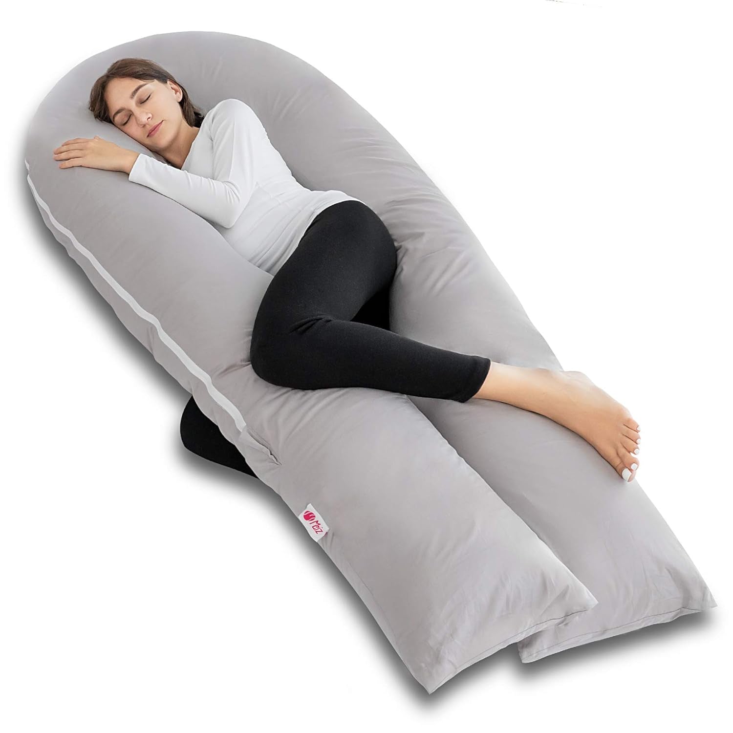 Cooling U-Shaped Pregnancy Body Pillow with Jersey Cover