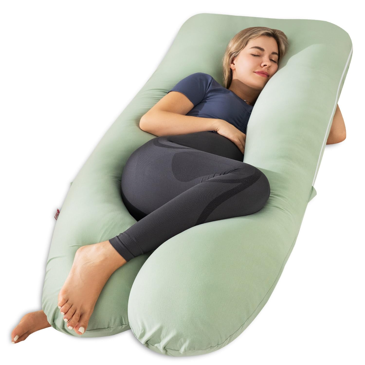 Cooling U-Shaped Pregnancy Body Pillow with Jersey Cover