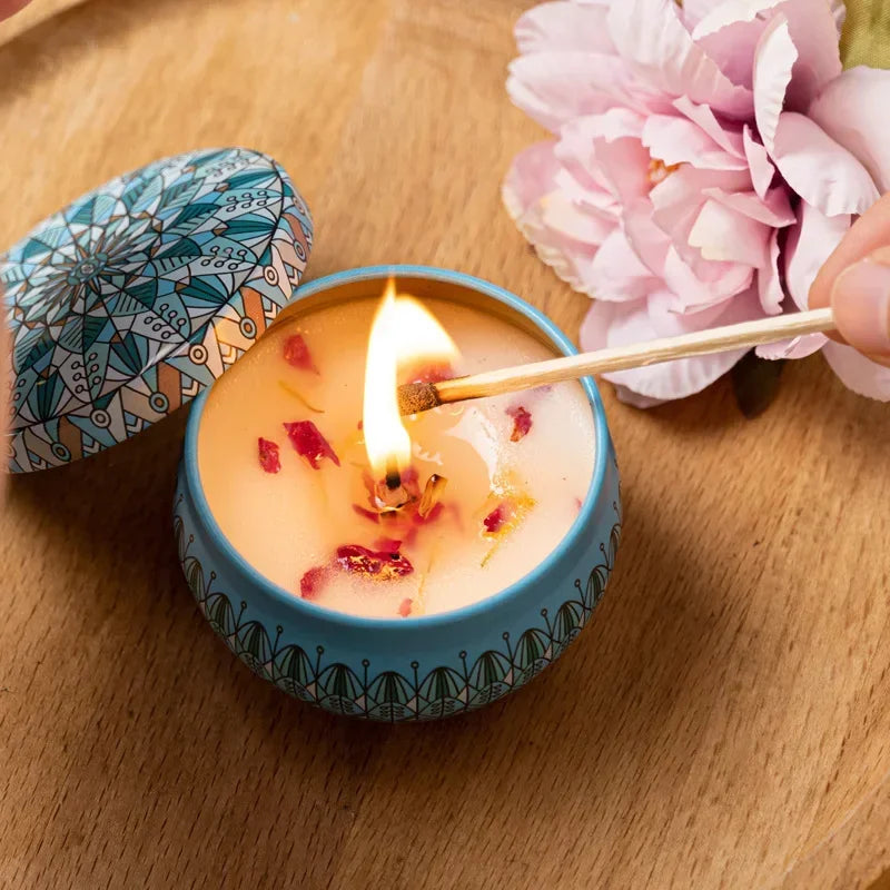 Vintage Scented Candle — Soy Wax, Floral Aroma, Gift Jar
