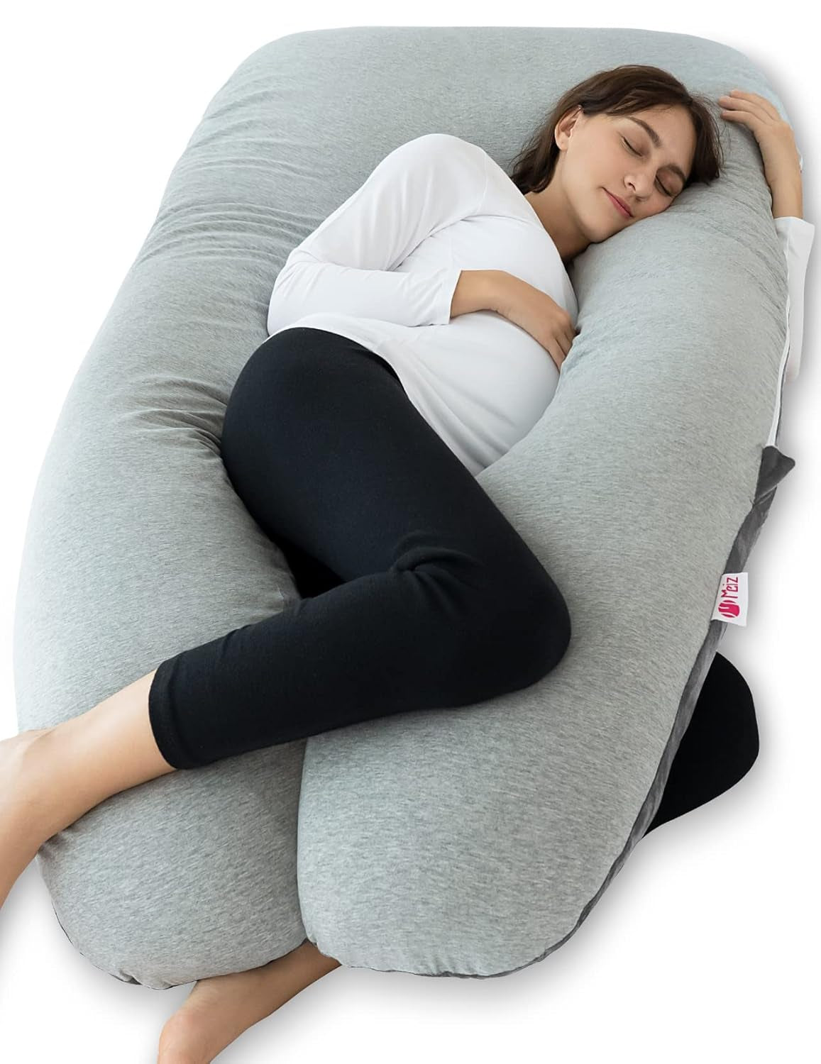 Cooling U-Shaped Pregnancy Body Pillow with Jersey Cover