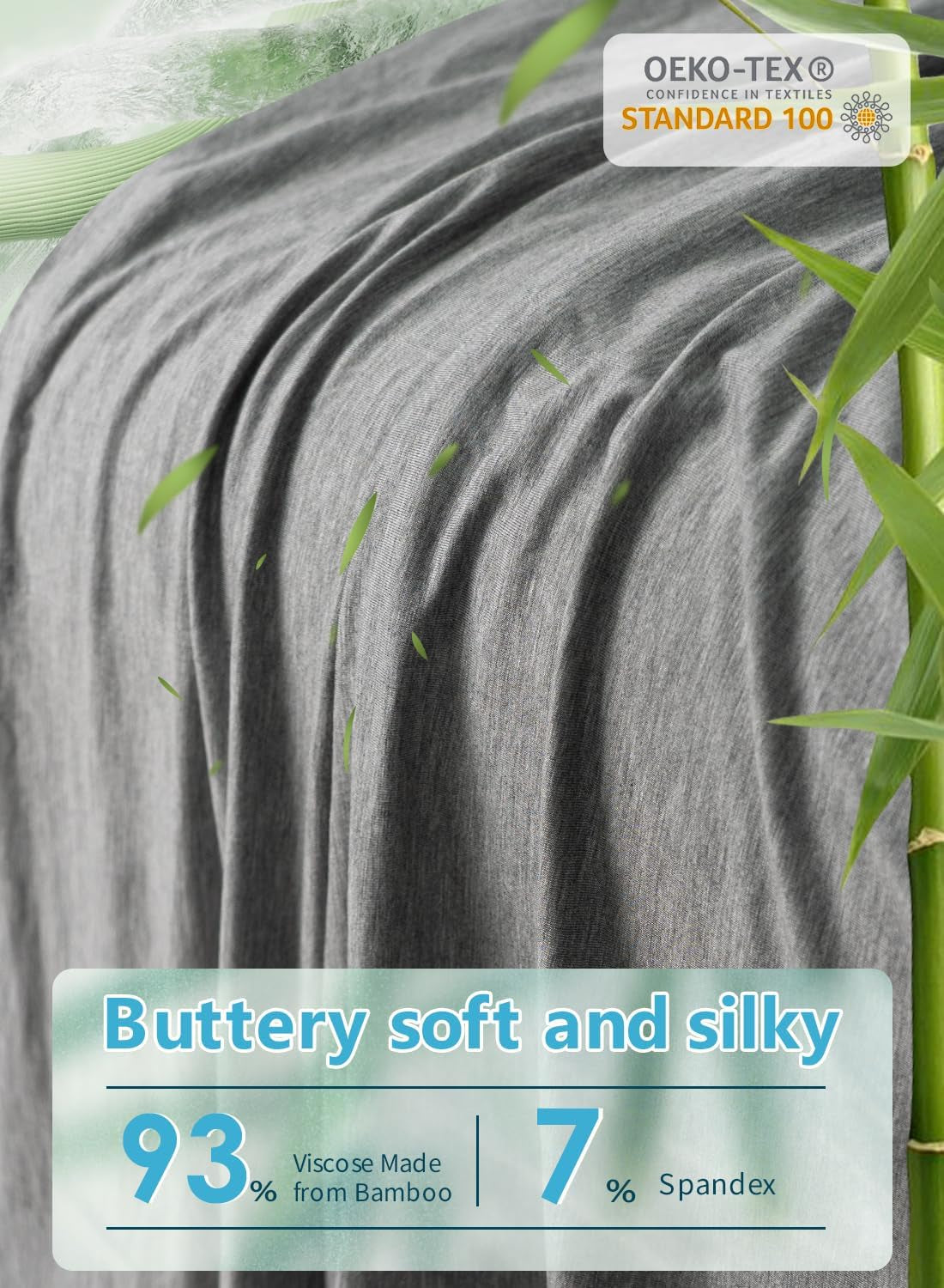 Grey Cooling Bamboo Rayon U-Shaped Pregnancy Pillow – 55 Inch