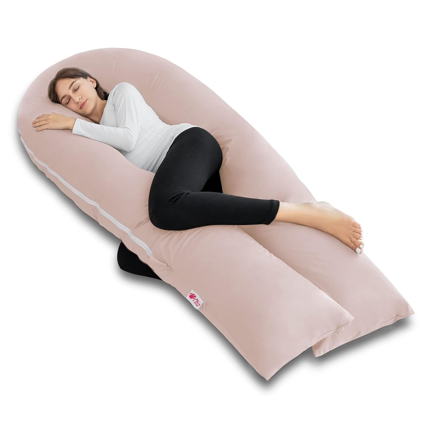 Cooling U-Shaped Pregnancy Body Pillow with Jersey Cover