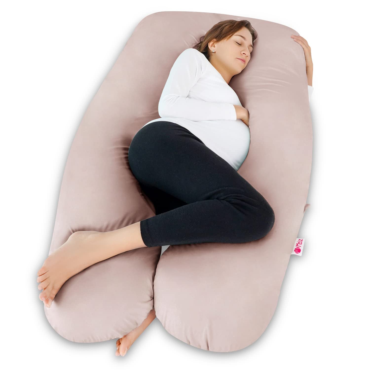 Cooling U-Shaped Pregnancy Body Pillow with Jersey Cover