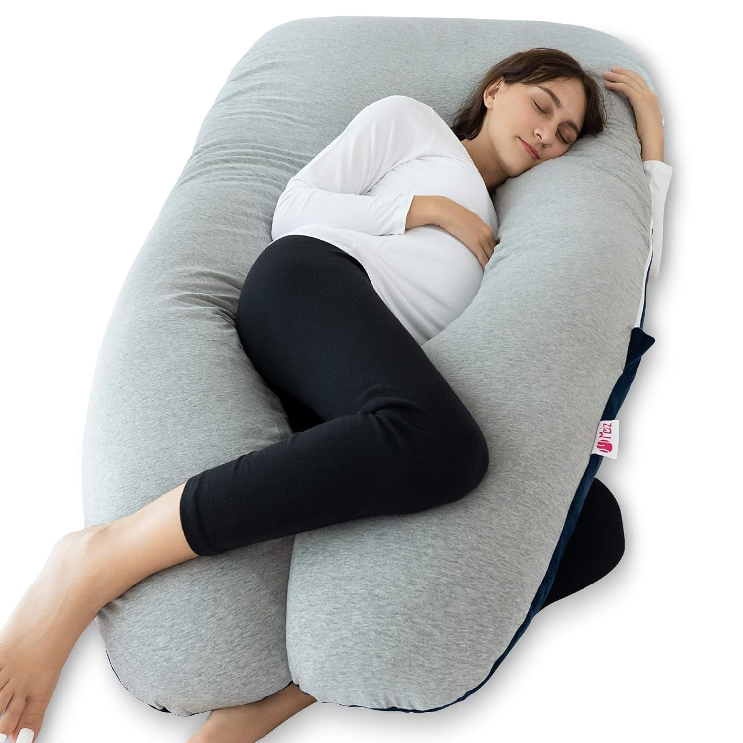 Cooling U-Shaped Pregnancy Body Pillow with Jersey Cover