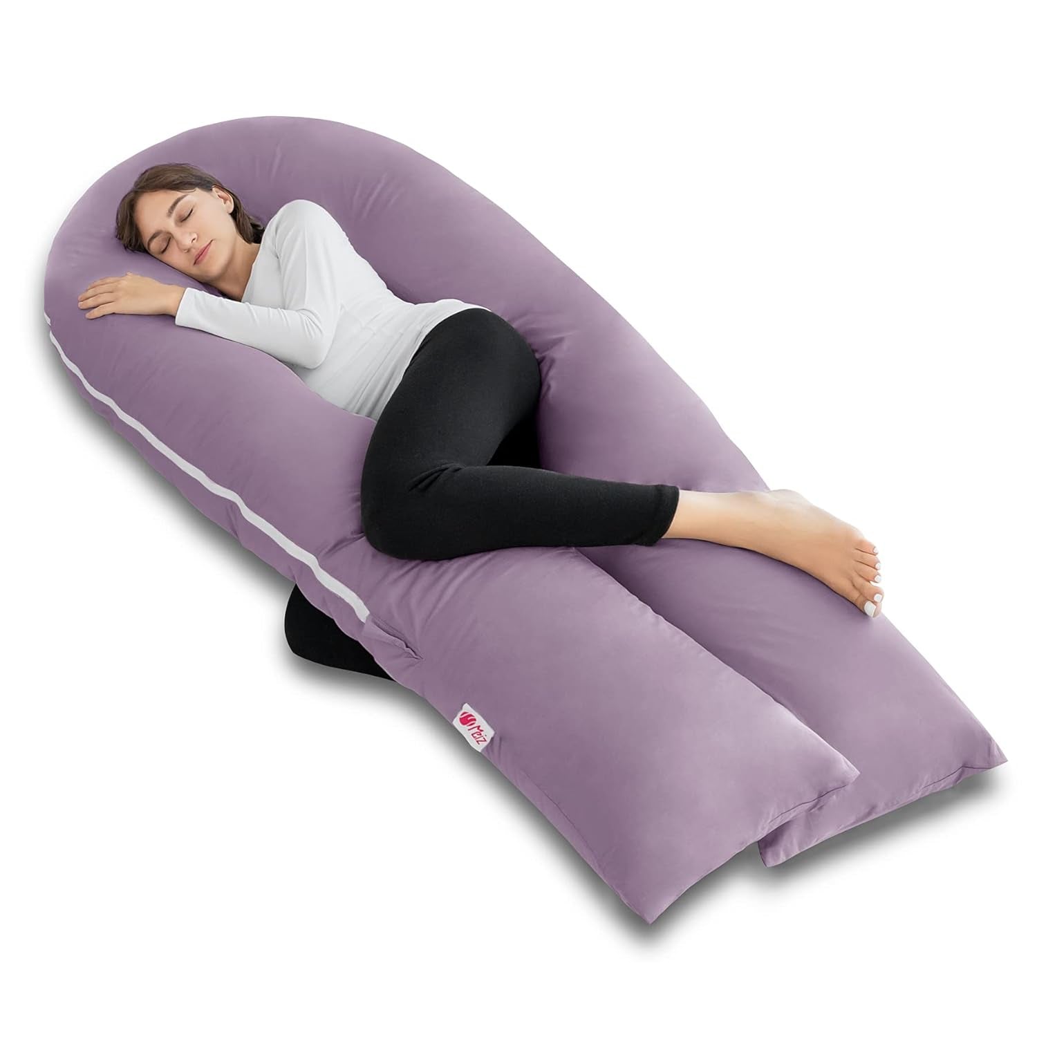 Cooling U-Shaped Pregnancy Body Pillow with Jersey Cover