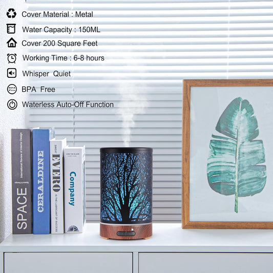 Essential Oil Diffuser — 150ml, Metal, 7 Colors, Auto-Off