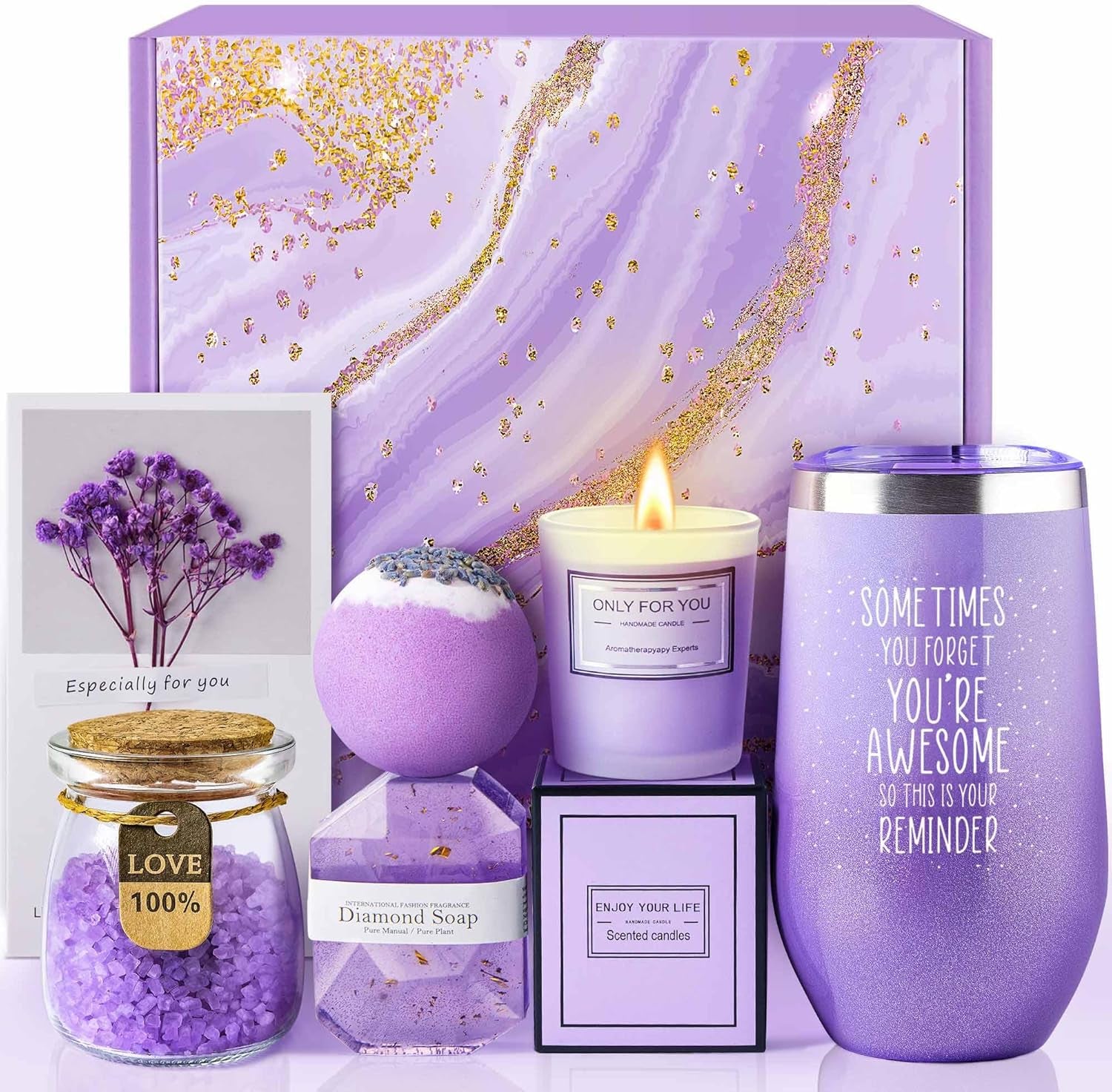 Gardenia Spa Gift Basket for Her — Inspirational Self-Care Set