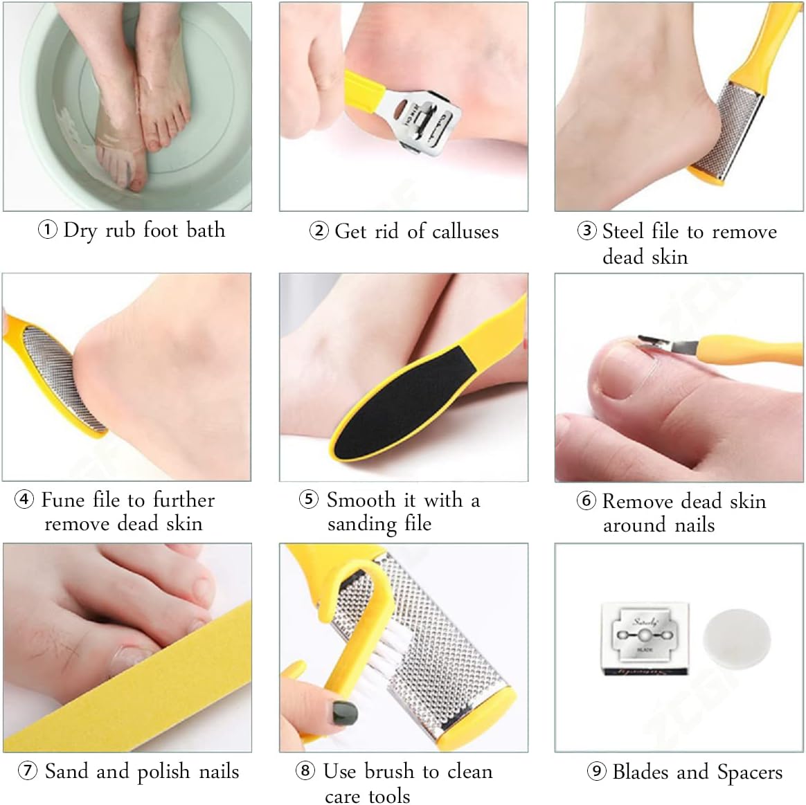 10-in-1 Pedicure Foot Spa Kit – Callus & Dead Skin Remover