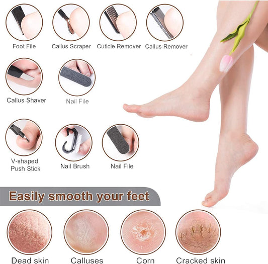 10-in-1 Pedicure Foot Spa Kit – Callus & Dead Skin Remover