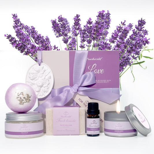 Lavender Spa Gift Set — 7pcs Self-Care Kit for Women