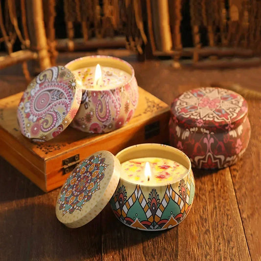 Vintage Scented Candle — Soy Wax, Floral Aroma, Gift Jar