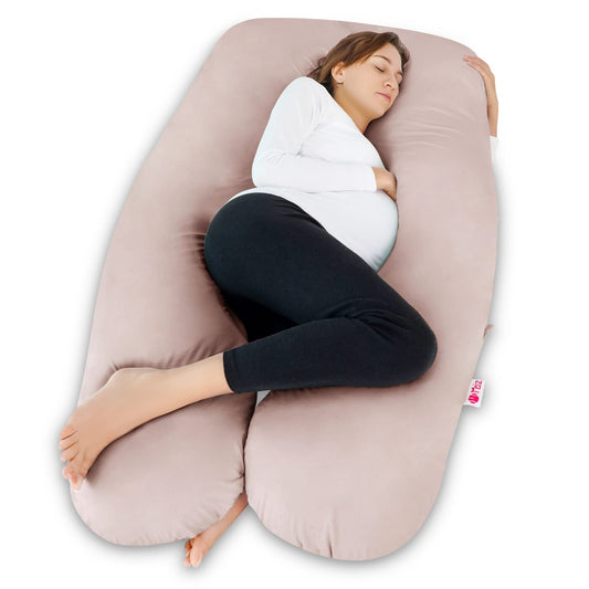 Cooling U-Shaped Pregnancy Body Pillow with Jersey Cover